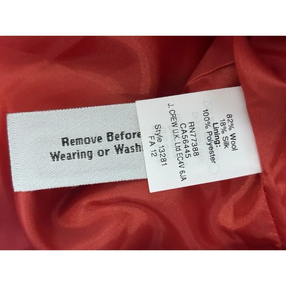 J. Crew Wool Blend Sleeveless A-Line Allie Dress Pleated Pockets Poppy Red Sz 6